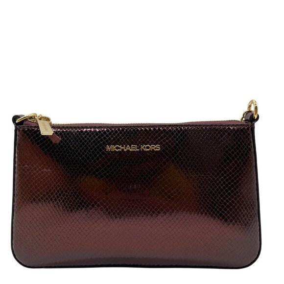 Michael Kors Oxblood Rouge Sombre Leather Shoulder Bag Gift Set - Picture 1 of 12
